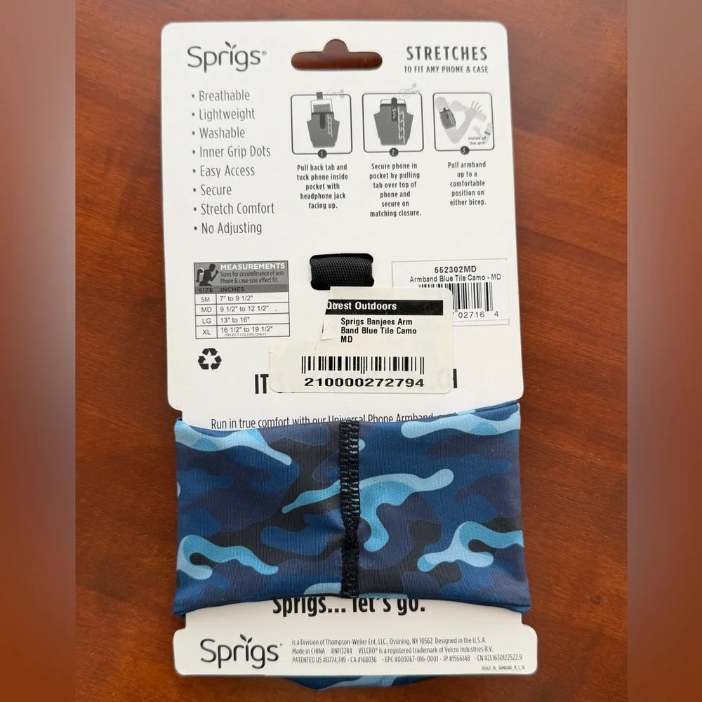 Sprigs Blue Camouflage Universal Phone Armband #0036